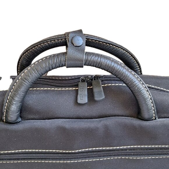 ROOTS SOFT LAPTOP BRIEFCASE GENUINE LEATHER TRIM - Picture 7 of 13